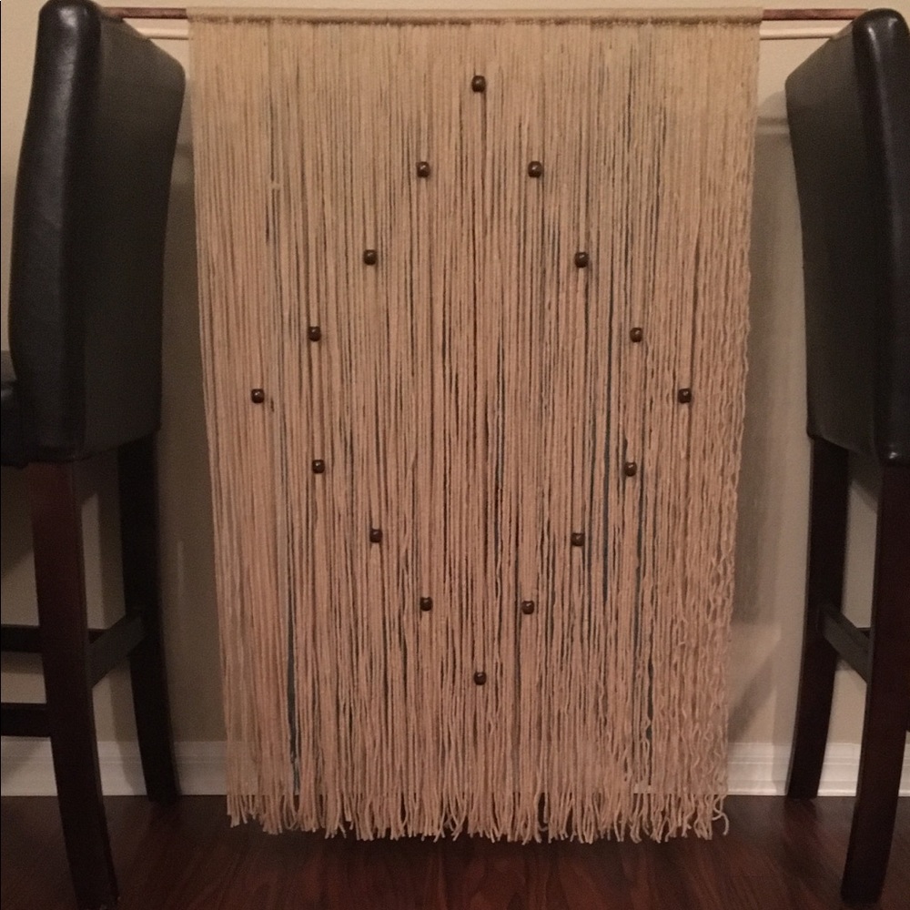 Tapestry Wall Hanging with wooden beads